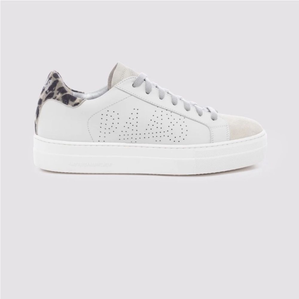 P448 Thea Platform Animal Print Leather & Suede Sneakers Size Eu43 Us12-12.5